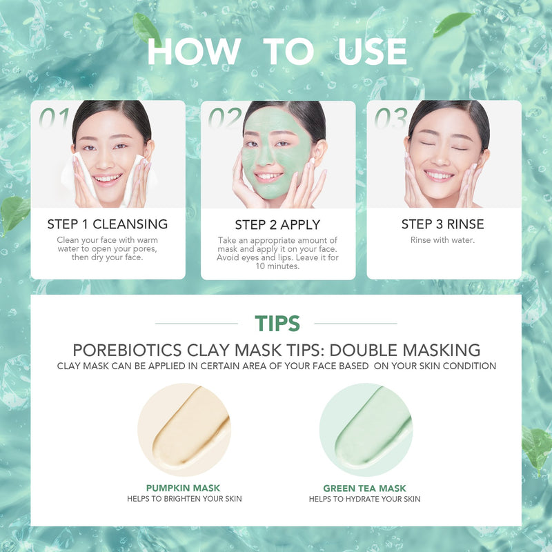 PoreBiotics Green Tea Hydrating Clay Mask